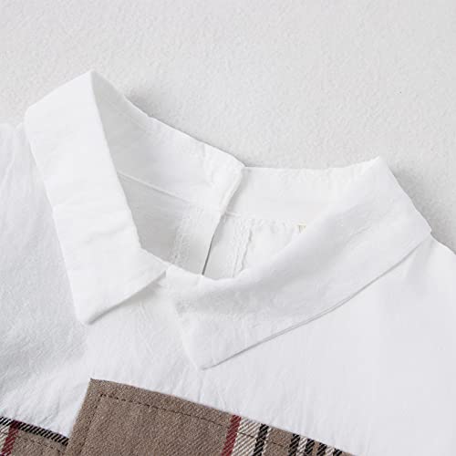 Kids Toddler Baby Girl Long Sleeve Tunic Shirt Dress With Belt For Girl 1-5T (Plaid, 4-5T) #TOP3