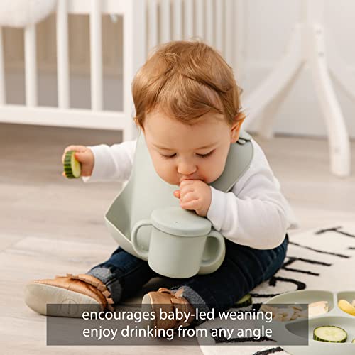 Totaha Silicone Straw Cup For Baby | Sippy Cups For Babies 6-12-18 Month | Sip-N-Snack Lid 2-In-1 Transition Cup From Bottle | Open Training Cups With Easy-Hold Handle | Baby Led Weaning Snack Cups #TOP2