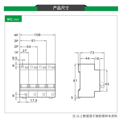 Disjoncteur de fuite C120H 4P 63A pour la protection différentielle des circuits électriques