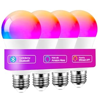 Foto di iLC Lampadine Alexa, 12W E27, Compatibile con Alexa (sono necessari i dispositivi Echo), LED Lampadina Smart, 2700K-6000k CCT + Multicolore (4 pezzi)