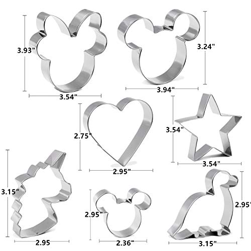 Cookie Cutter For Kids,Mouse Unicorn Dinosaur Heart Star Shapes Stainless Steel Cookie Cutters Mold For Cakes,Biscuits And Sandwiches #TOP2