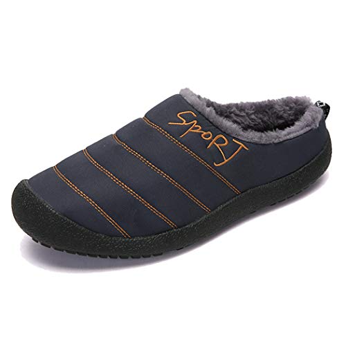 Silver_river Herren Damen Winter Hausschuhe Warm Gefüttert Baumwolle Schuhe rutschfeste Outdoor Slipper