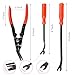 SHMZK 3 PCS Auto Clip Pliers Set and Fastener Remover, Car Trim Removal Tool Pry Tool Kit with Storage Bag, Door Panel Upholstery Fastener Rivet Remover Kit, Car Accessories (Red)