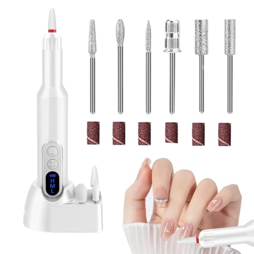 Molinillo de uñas eléctrico, de uñas electrónica recargable de bajo ruido, potentes suministros de manicura flexible para adultos, principiantes, entusiastas y profesionales