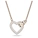 Swarovski Collier Lovely, motif coeur pavé de cristaux blancs sertis sur un placage de ton or rosé