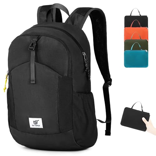 SKYSPER Mochila Plegable Antirrobo con Protección RFID, 20L Mochila de Excursión Mochila Pequeña...