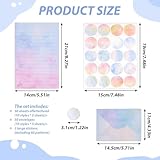 160 Pcs Letter Writing Set with 50 Sheets A5 Letter Paper and 50 A6 Envelopes and 60 Pcs Watercolor Seal Stickers, Writing Stationery Paper and Envelopes Set for Letters Poetry Invitations Cards - Image 2