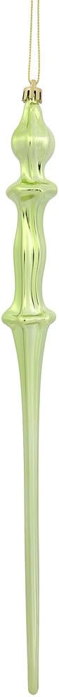 Vickerman 477830-15.7" Celadon Shiny Icicle Christmas Tree Ornament (3 pack) (N175354D)