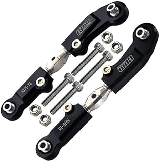 GPM Upgrades Aluminum 7075-T6+Stainless Steel Adjustable Front Steering Tie Rod for 1/7 Limitless All-Road Speed Bash (ARA109011) RC Cars (Black)