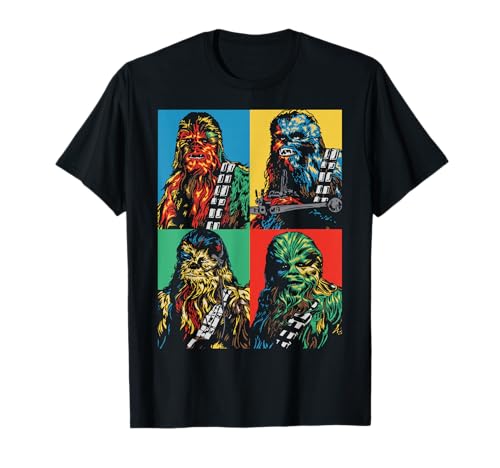 T-shirt Star Wars Chewbacca col rond et imprimé pop coloré pour adulte