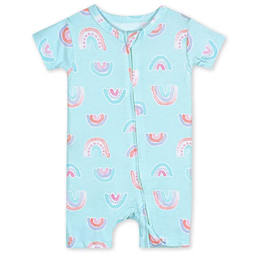 Image of Gerber Unisex Baby Buttery Soft Short Sleeve Romper with Viscose Made from Eucalyptus