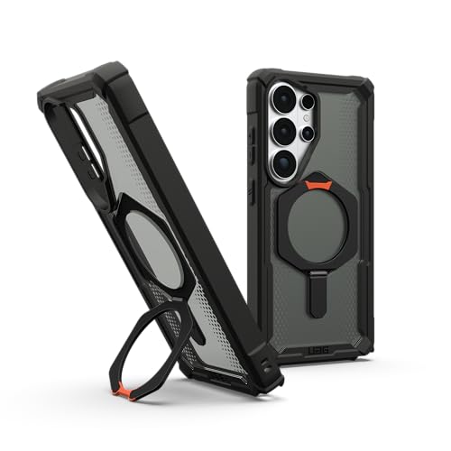 Image of Urban Armor Gear UAG Designed for Galaxy S26 Ultra 5G Case, Plasma XTE - Compatible with Magnetic Charging with Kickstand, Transparent Rugged Military Drop Tested Protective Cover - Black /Orange