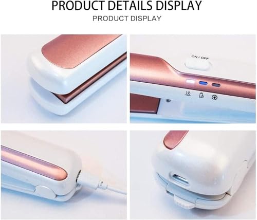 Plancha para Cabello Patins Color Rosa con Calentamiento Rápido y Control de Temperatura USB miniatura 3