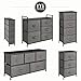 mDesign Steel Top and Frame Storage Dresser Furniture with 3 Removable Fabric Drawers for Bedroom, Office, Living Room Organization - Holds Clothes, Accessories, Lido Collection - Charcoal Gray