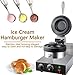 RKUVPAE UFO Burger Machine, Commercial Hamburger Press, Ice Cream Waffle Maker, Non-Stick Electric Panini Press, Adjustable Temperature 50-300℃ Non-Stick Pan(Color:B)