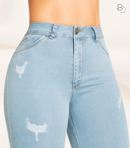 High-Rise Push-Up Jeans Pantalones Levanta Cola Colombianos Originales4