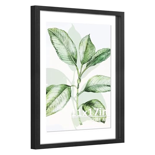 CORE ART 11x17 Floating Picture Frame,Double Plexglass Floating Frame for