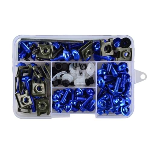 �t�F�A�����O�X�N�����[�L�b�g Compatible With Suzuki For RM65 RM80 RM85 RM100 RM125 RM250 155PCS �I�[�g�o�C�t�F�A�����O�{���g�{�f�B�X�N�����[�i�b�g�L�b�g�ɑΉ�(Blue)