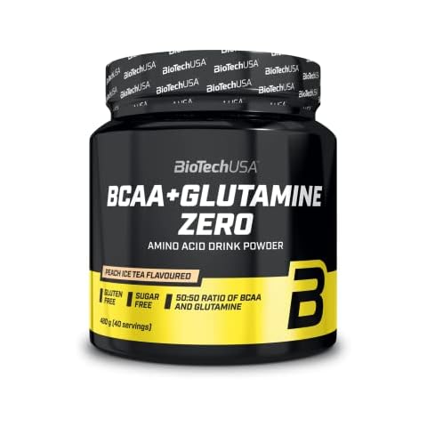 BioTechUSA BCAA + Glutamine Zero, Flavoured Drink Powder with BCAA and L-glutamine Content with sweeteners, 480 g, Peach ice Tea Cover