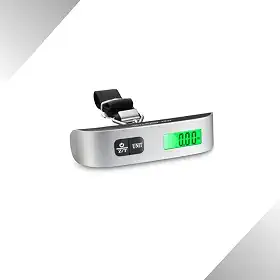 Balança de Mala Digital Portátil 50kg para Viagem – Precisão e Praticidade – Aço Inoxidável, Função Tara, Auto Desligamento – Leve e Compacta