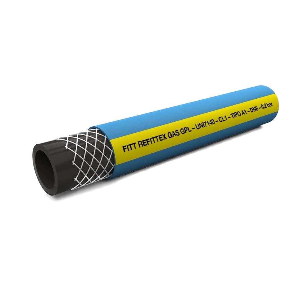 FERROELETTRA Kit Tubo flessibile per gas GPL in PVC - Ø8x13,4 mm, 2 m - Conforme alla normativa UNI7140 - Made in Italy