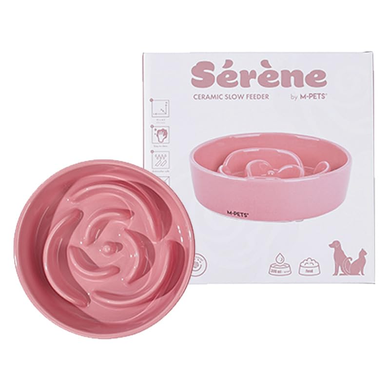 M-Pets Serene Rose Seramik Yavaş Yeme Mama Kabı 300Ml Pembe