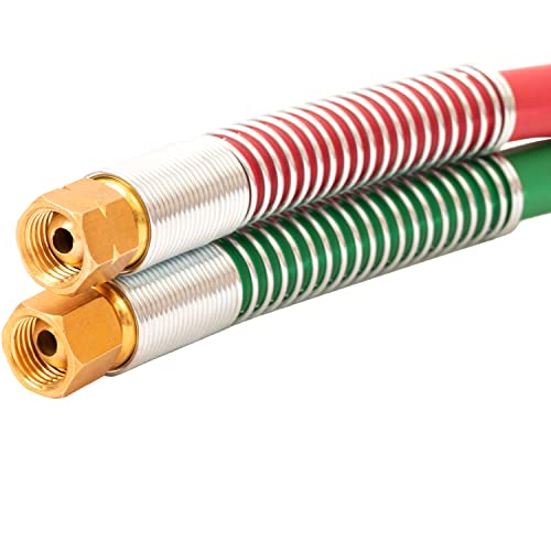 Sparc Oxy Acetylene Grade T Welding Hose 3/16" B Fittings + Strain Relief Set 1Yr Usa Warranty (15Ft) #TOP1