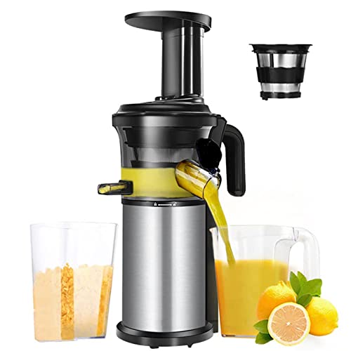 FHRKA Extractor de jugos de Frutas y Verduras con Tornillo sin Fin de Acero Inoxidable de 200W y...