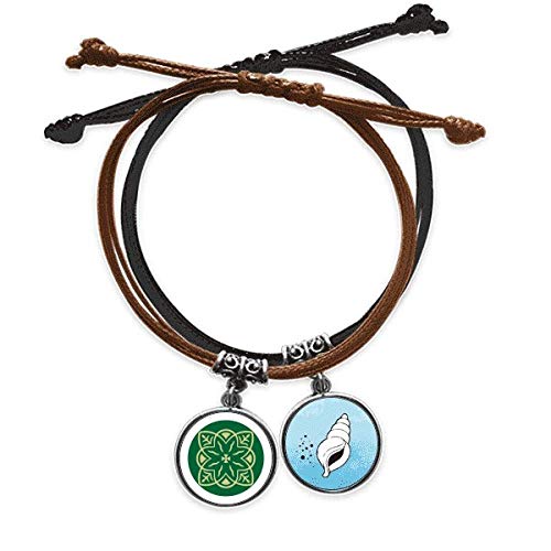 Pulsera de talavera verde pulsera cuerda mano cadena cuero hombre mujer
