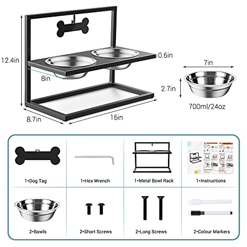 Pawaboo Ciotole per Cani Rialzate 2PZ, Ciotole in