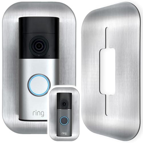 Baron Design | Edelstahl Blende | Zubehör für Ring Videotürklingel/Video Doorbell Wired Plus Kabel & Pro Kabel | Halterung Schild Befestigung Platte für Outdoor Alexa Funk Klingel