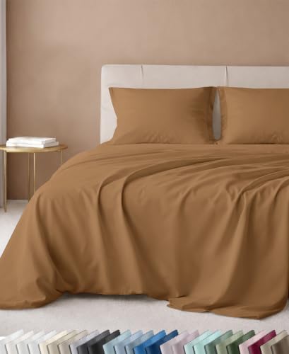 California Design Den 600 Thread Count Full Size Sheet Sets, Honey Caramel