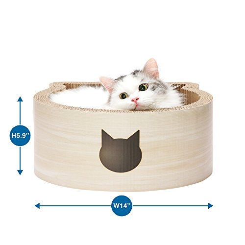 Necoichi Cat-Headed Scratcher Bed (Birch, Regular) #TOP5