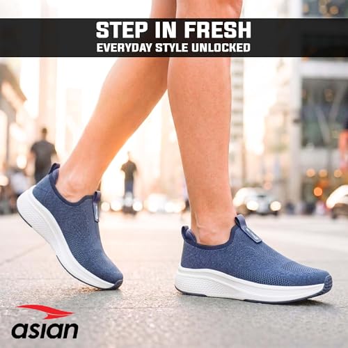 Image of ASIAN Wonderwalk Pro-21 Men's Walking Shoes | Lightweight Slip-On Sneakers with Arch Support | Memory Foam Soft Cushion Insole, Breathable & Flexible Shoes for Gym, Travel & Walk