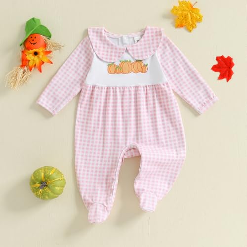Kuriozud My First Halloween Baby Girl Boy Outfit Newborn Pumpkin Jumpsuit Romper Halloween Footie Pajamas Coming Home Outfit2
