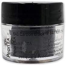 Jacquard Pearl Ex Pigment Powder 3 Grams Carbon Black - Loose Mica Powder for Epoxy Resin, Watercolors, Calligraphy Ink & Clay - Epoxy Pigment Powder - Epoxy Resin Color