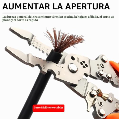 Miniatura 6 de Alicates Electricista 14 En 1 Alicates Corte Cable Universal Para Herramientas Eléctricas Para Desnudarse, Tangentes,Presionando,Cortar Y Atornillados