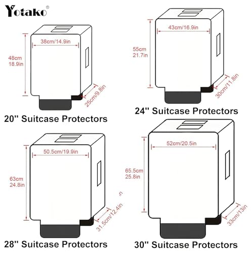 Yotako Clear PVC Suitcase Cover Protectors 28 Inch Luggage Cover for Wheeled Suitcase (28\'\'(24.80\'\'H x 19.90\'\'L x 12.40\'\'W))