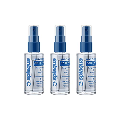 Splaqua - Anti Fog Spray Eyeglass Lens Cleaner, Long Lasting Defogger for Glasses, Goggles, Ski Masks Mirrors and Windows (3 Pack)