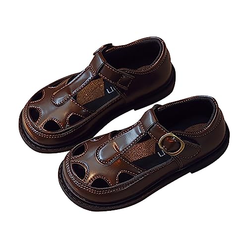 Girls Leather Soft Toe Princess Dress Flat Shoes Summer Dress Shoes Toddler/Little Kid/Big Kids Kid Sandals Girl