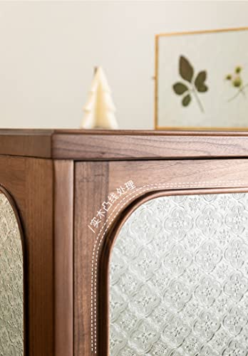 Walnut And Glass Display Cabinet, Mid Century End Table, Modern Walnut Cabinets (Solid American Black Walnut, 80X40X86 Cm_31.5X15.75X33.86 Inch) #TOP3