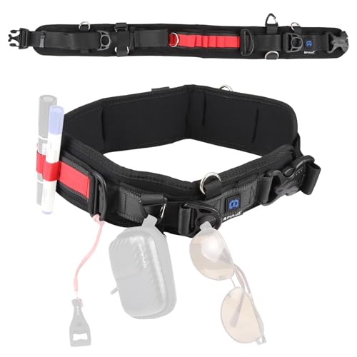 PULUZ Cinturón para Sony cámaras etc. SLR/DSLR accesorios, correa ajustable para Canon la cintura con gancho para colgar accesorios de fotografía, apto fotógrafos al aire libre, Máx ajustable 49'