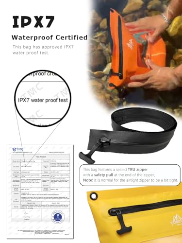 VOKUVIKU wasserdichte Tasche, sup Tasche wasserdicht klein, wasserdichte Handyhülle IPX7 mit Touch-Handyfenster, Wassersport Strand Schwimmen Boot Fahren usw, Gelb