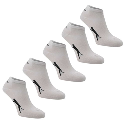 Slazenger Ankle Trainer Sports Socks White Mens Womens (7-11, White Mens (5 Pairs))