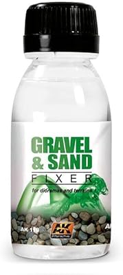 AK-Interactive Gravel & Sand Fixer - 100 ML / 3.38 Fl.Oz Jar - Model Building Paints and Tools # 118