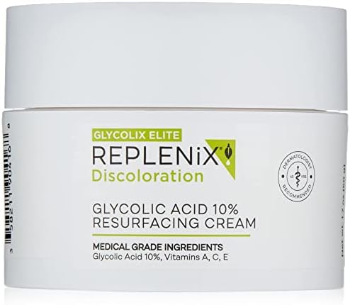 Replenix Glycolic Acid 10% Resurfacing Cream, Hydrating & Lightweight Medical-Grade Exfoliating Face Moisturizer for Skin Discoloration (1.7 oz)