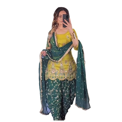 IYALAFAB Women's Georgette Stitched Dhoti Suit In Orange Colour SF25157