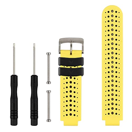 Correa de reemplazo y accesorios HONECUMI para reloj inteligente Garmin Forerunner 230/235/620/630/735XT, talla única, amarillo y negro