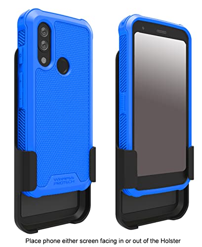 Wireless Protech Case Compatible With Cat S62 And Cat S62 Pro. Rotating Belt Clip Holster And Durable Flexible Protective Case Combo (Royal Blue) #TOP1