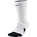 NIKE Unisex Dry Elite 1.5 Crew Basketball Socks (1 Pair), White/Black/Black, Large
